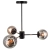 Lampa wisząca czarno-złota 3-punktowa 8044/3A ze szklanymi kloszami - Lampy Elem